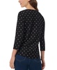 Petite Printed Textured Keyhole 3/4-Sleeve Top