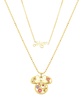 Pink Crystal Minnie Mouse Flower Mom Layered Pendant Necklace