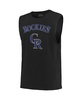 Men's Threads Black Colorado Rockies Softhand Muscle Tank Top