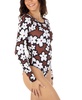 Women's Bold Daisy Printed Long-Sleeve One-Piece Swimsuit