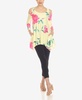 Women's Floral Printed Cold Shoulder Tunic Top