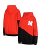 Women's Scarlet, Black Nebraska Huskers Matchmaker Diagonal Cowl Pullover Hoodie