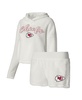 Women's White Kansas City Chiefs Fluffy Pullover Sweatshirt and Shorts Sleep Set