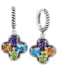 EFFY® Multi-Gemstone Flower Dangle Drop Earrings (3-1/3 ct. t.w.) in Sterling Silver