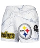 Men's White Pittsburgh Steelers Allover Marble Print Shorts