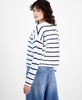 Women's Striped Button Front Cardigan