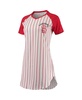 Women's White, Red St. Louis Cardinals Vigor Pinstripe Raglan V-Neck Nightshirt