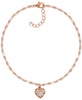 Crystal Heart Anklet in Rose Gold-Plate