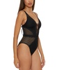 Women's Fishnet Plunge-Neck One-Piece Swimsuit 