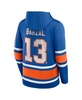 Men's Mathew Barzal Royal New York Islanders Name and Number Lace-Up Pullover Hoodie