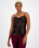 Women's Drape-Neck Sleeveless Sequin Tank Top, Created for Macy's 