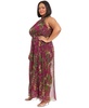 Plus Size Halter-Neck Printed Jumpsuit