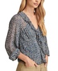 Women's Ruffled Button-Front Long-Sleeve Top