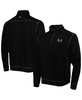 Men's Black Miami Hurricanes Sport Tobago Bay Tri-Blend Mock Neck Half-Zip Jacket