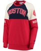 Women's Navy-Red Boston Red Sox Baseline Raglan Historic Logo Pullover Sweatshirt