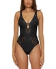 Women's Color Play Crochet Plunge-Neck One-Piece Swimsuit