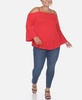 Plus Size Cold Shoulder Ruffle Sleeve Top