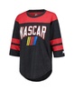 Women's Black NASCAR Full Back Block 3/4-Sleeve Tri-Blend Top