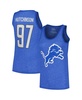 Women's Aidan Hutchinson Heather Blue Detroit Lions Name Number Tri-Blend Tank Top