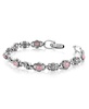 Sterling Silver with Rhodonite Gemstone Women's Concha Link Bracelet, Small - Large