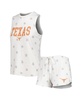 Women's Cream Texas Longhorns Agenda Stars Tank Top and Shorts Sleep Set