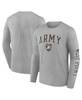 Men's Heather Gray Army Black Knights Distressed Arch Over Logo Long Sleeve T-shirt