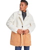 Women's Faux Shearling Colorblocked Teddy Coat