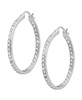 Silver or Gold Plated Clear Crystal Hoop Earrings