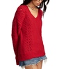 Women's V-Neck Pointelle Cable Pullover