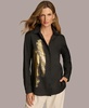 Women's Metallic Detail Button-Down Shirt