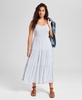 Petite Smocked Tiered Midi Dress, Exclusively at Macy's 