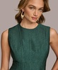 Women's Jewel-Neck Metallic Jacquard Dress