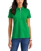 Women's Solid Short-Sleeve Polo Top