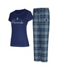 Women's Navy/Gray Dallas Mavericks Vector T-Shirt Flannel Pants Sleep Set