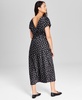 Women's Printed Satin V-Neck Midi Dress, Created for Macy's