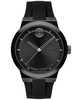 Men's Swiss Fusion Bold Black Silicone Strap Watch 42mm