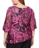 Plus Size Floral-Print 3/4-Sleeve Blouse