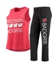 Women's Black, Red Wisconsin Badgers Tank Top and Pants Sleep Set