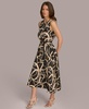 Donna Karan Women's Printed Sleeveless Belted Midi Dress