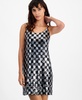 Women's Sequined Checkerboard Sleeveless Sheath Dress, Created for Macy's