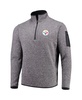 Men's Charcoal Pittsburgh Steelers Fortune Quarter-Zip Pullover Jacket