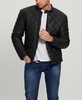 Men's Stretch Faux Leather Biker Collar Jacket