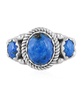 Sterling Silver Denim Lapis 3-Stone Ring, Size 5