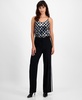 Women's High Rise Rhinestone-Trim Pants, Created for Macy's