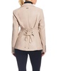 Women's Faux Leather Single-Breasted Blazer Jacket with Corset Back