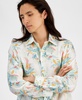 Men's Lula Regular-Fit Leaf-Print Button-Down Linen Shirt, Created for Macy's 