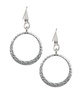 Silver-Tone Hammered Drop Hoop Earrings