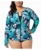 Plus Size Ava Zip Front Rash Guard