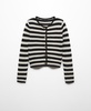 Women's Jewel Buttons Striped Cardigan