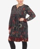 Plus Size Paisley Flower Embroidered Sweater Dress